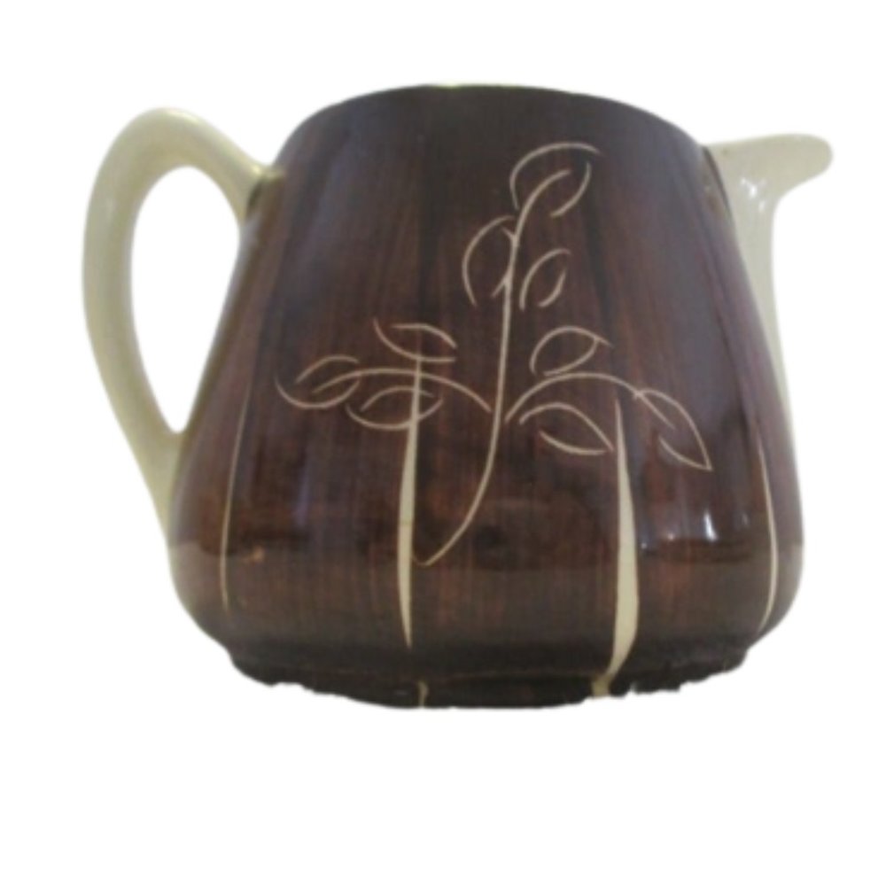 Rare Purinton Slip Ware "INTAGLIO" Table Serving Creamer 3.5" Tall